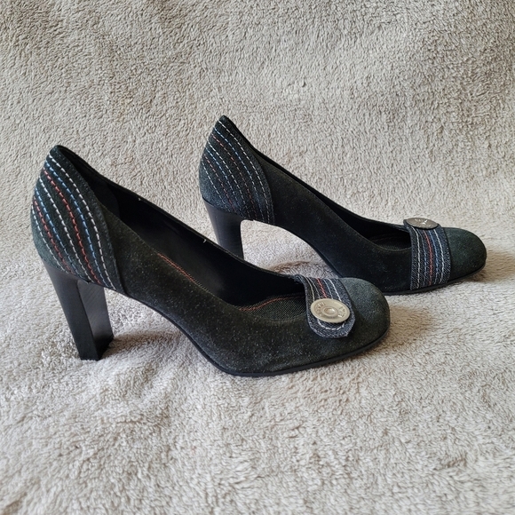 Gianni Bini square toe dark olive green heels size 7​ - Picture 6 of 12